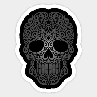 Gray Swirling Sugar Skull Sticker